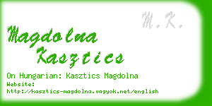 magdolna kasztics business card